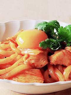 旨辛うどん☆親子☆夜食☆アジアンやみつき-レシピのメイン写真