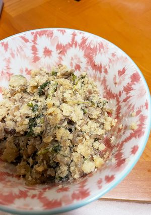 春菊とひき肉の卯の花-レシピのメイン写真