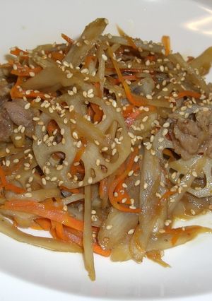 うまっ☆蓮根・ごぼう・豚肉のきんぴら-レシピのメイン写真