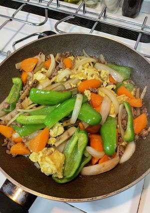 合挽肉と野菜達のすき焼き風味-レシピのメイン写真