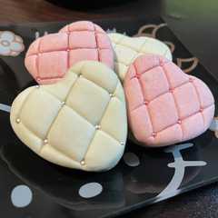 รูปของ ピンクハートのふわふわマシュマロクッキー