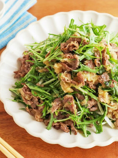 水菜消費!牛肉と水菜のおろしポン酢和え-レシピのメイン写真