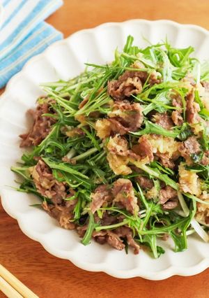 水菜消費！牛肉と水菜のおろしポン酢和え-レシピのメイン写真