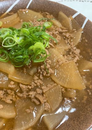 大根とひき肉の煮物♡-レシピのメイン写真