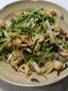 豆苗とエリンギと油揚げの炒め物-レシピのメイン写真
