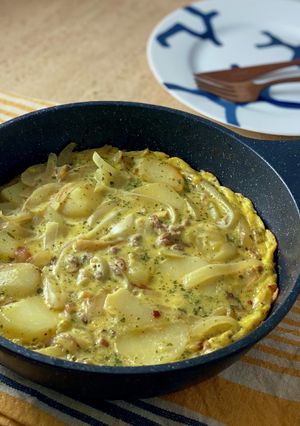 ＊じゃが芋とひき肉のスペインオムレツ風＊-レシピのメイン写真