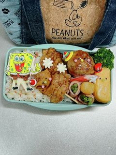毎日高校男子弁当 スポンジボブ キャラ弁-レシピのメイン写真