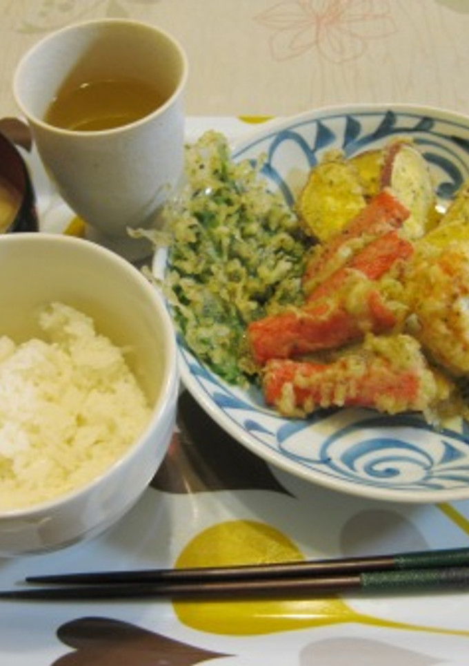 変わり衣で美味しく！エビとお芋の天ぷら-レシピのメイン写真