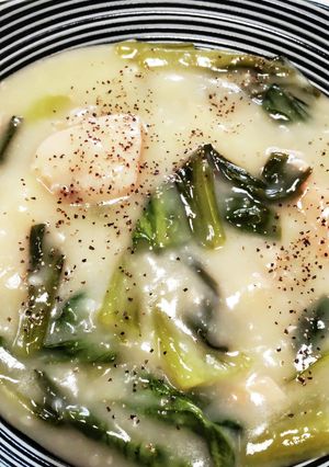 鮭と青梗菜のクリーム煮！お醤油で和風味-レシピのメイン写真