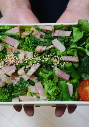 レンジで簡単★菜の花とベーコンの丼弁当-レシピのメイン写真