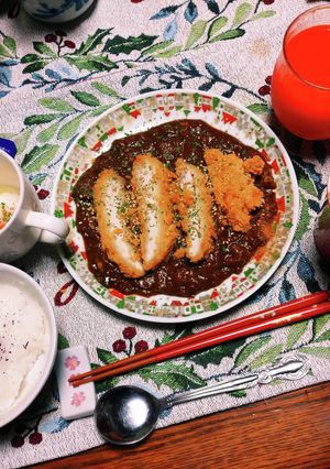 簡単にも！ヘルシーにも！カツカレーの定食-レシピのメイン写真