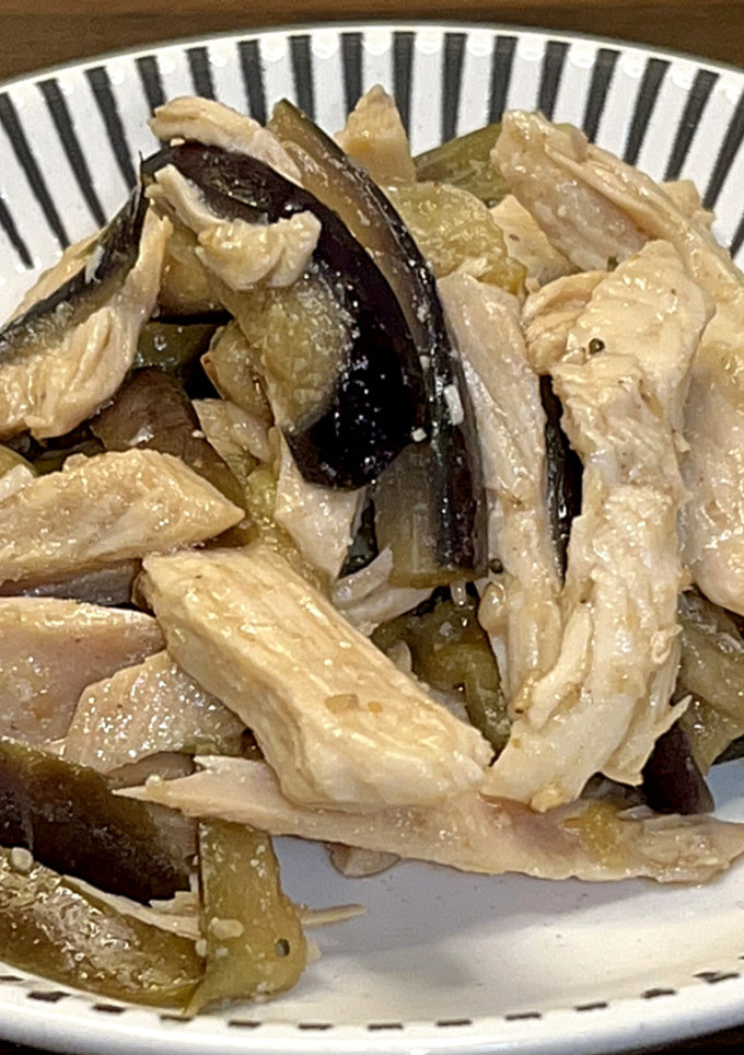 蒸し鶏と蒸しなすの和え物-レシピのメイン写真