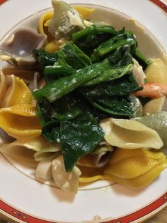 コンキリエとカニカマ マヨほうれん草-レシピのメイン写真