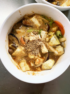 茄子椎茸ピリ辛中華オイごま味八宝回鍋肉風-レシピのメイン写真