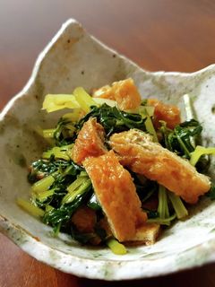 ご飯が進む❢水菜と油揚げの甘辛煮-レシピのメイン写真
