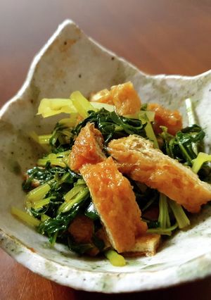 ご飯が進む❢水菜と油揚げの甘辛煮-レシピのメイン写真