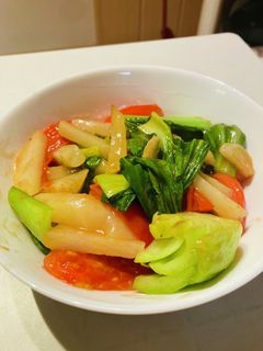 青梗菜とじゃがいも、トマトの中華炒め-レシピのメイン写真