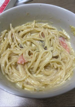 レンジで鮭のクリームパスタ-レシピのメイン写真