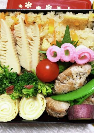2/22ﾖｯﾁｬﾝ☆たけのこご飯弁当-レシピのメイン写真