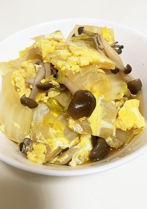 白菜としめじのたまごとじ-レシピのメイン写真