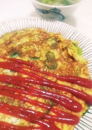 食物繊維高★キャベツの卵焼き-レシピのメイン写真
