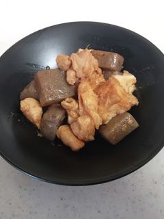 鳥肉と厚揚げこんにゃくのソース味噌炒め-レシピのメイン写真