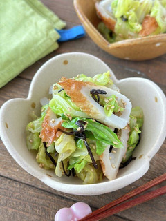 春キャベツとちくわの塩昆布和え-レシピのメイン写真