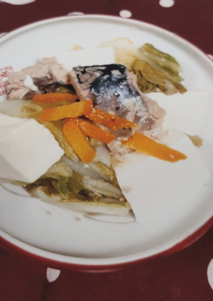 鯖と豆腐とかぶの葉の和え物　-レシピのメイン写真