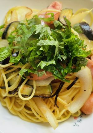 超簡単大葉と塩昆布パスタ-レシピのメイン写真