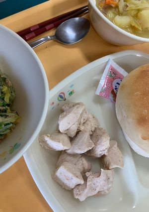 鶏むね肉のうめ～焼き　河内長野市学校給食-レシピのメイン写真