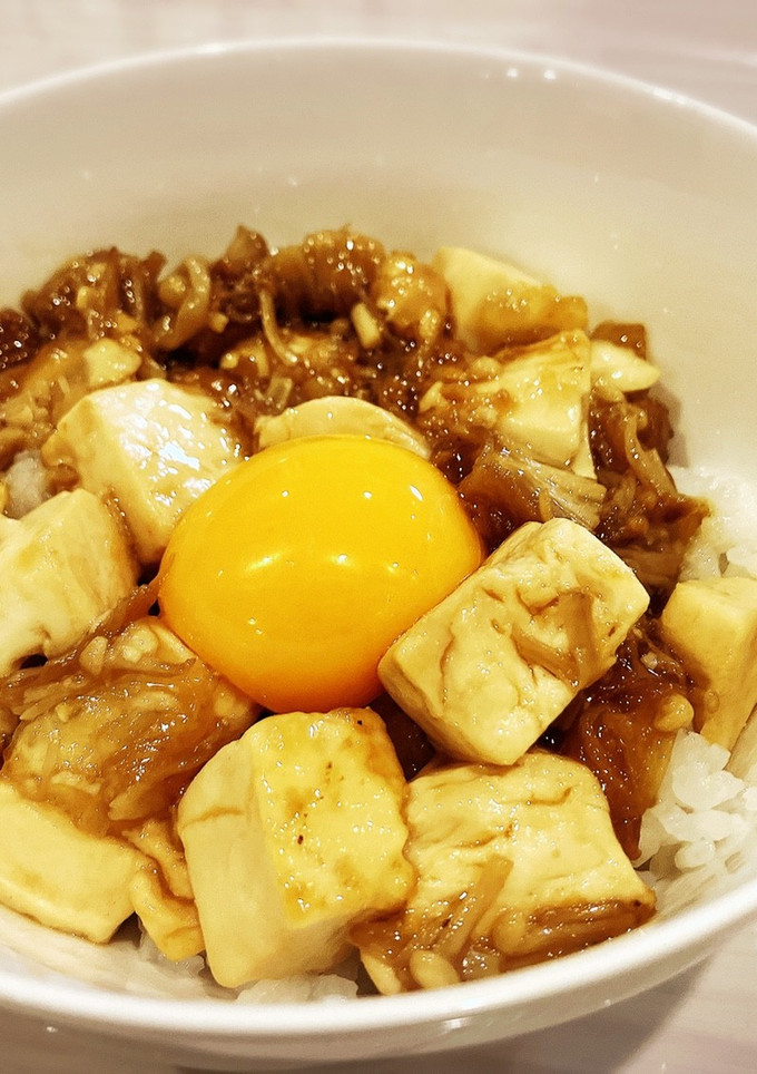 木綿豆腐とエノキダケのすき煮丼-レシピのメイン写真
