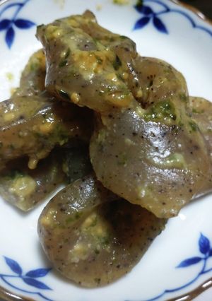 青のりと味噌のこんにゃくの煮物-レシピのメイン写真