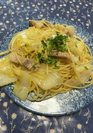パンチェッタと白菜のコンソメパスタ-レシピのメイン写真