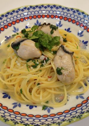 縮まない。ワンパン・牡蠣のパスタ-レシピのメイン写真