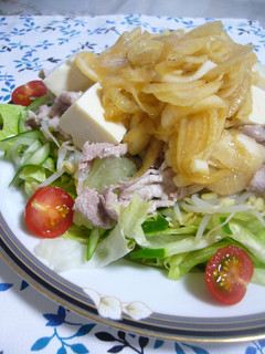 ゆで豚豆腐の新玉ドレッシングのせ-レシピのメイン写真