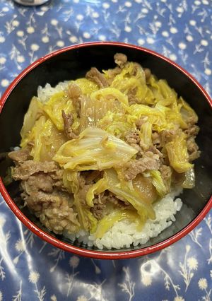 簡単リメイクで白菜消費、白菜牛丼-レシピのメイン写真