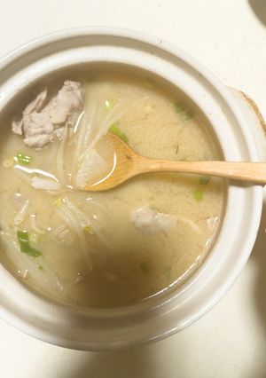 簡単！豚バラと大根のもやし味噌鍋♪-レシピのメイン写真