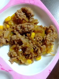 子ども考案!丸めずに炒めたハンバーグ風!-レシピのメイン写真