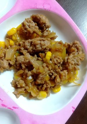 子ども考案！丸めずに炒めたハンバーグ風！-レシピのメイン写真