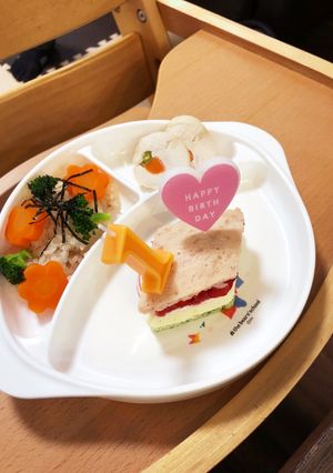卵なし 一歳誕生日＆初節句ひし餅風ケーキ-レシピのメイン写真
