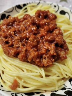 冷凍ハンバーグで作る、ミートソースパスタ-レシピのメイン写真