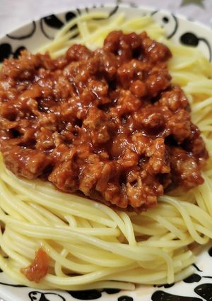 冷凍ハンバーグで作る、ミートソースパスタ-レシピのメイン写真