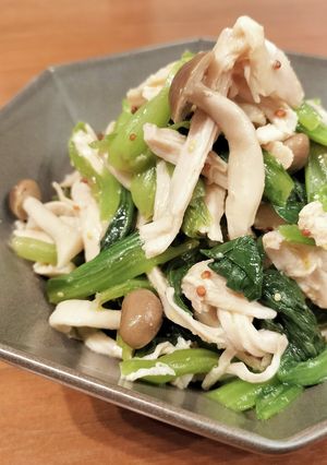 鶏ハムと小松菜のマスタードマリネ QC-レシピのメイン写真