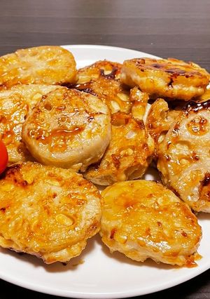 簡単　れんこんのはさみ焼き　-レシピのメイン写真