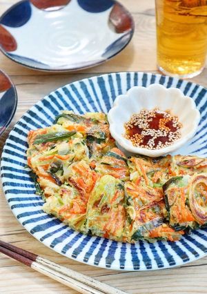 我が家の定番！『簡単ねぎニラチヂミ』-レシピのメイン写真