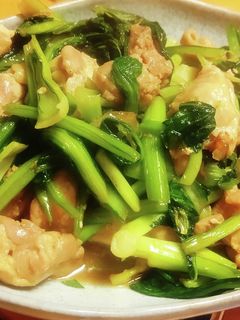 鶏ももと小松菜のオイスターソース炒め-レシピのメイン写真