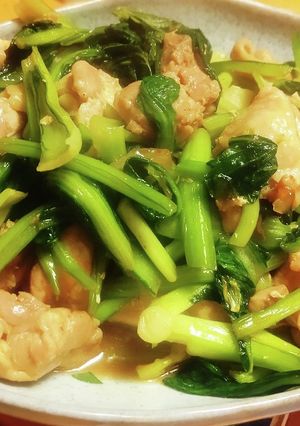 鶏ももと小松菜のオイスターソース炒め-レシピのメイン写真