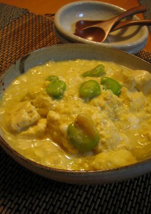 春のおばんざい・そら豆と豆腐の卵とじ-レシピのメイン写真