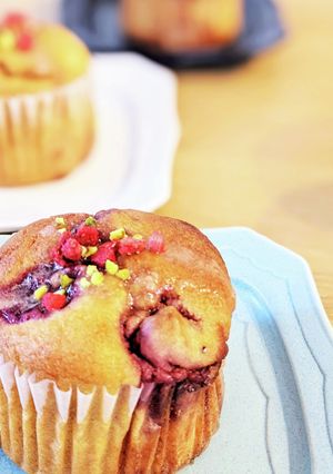 大豆粉のベリーとクリームチーズのマフィン-レシピのメイン写真