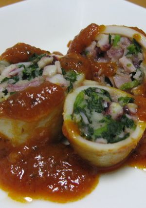 ヤリイカのほうれん草とイカゲソ詰め煮-レシピのメイン写真